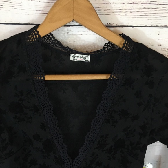 Free People Babes In Bandeaus Bodysuit Black M - Picture 4 of 12